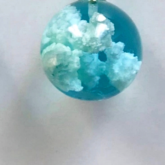 Silver Geo Sky Resin Drop Earrings - Picture 4 of 4